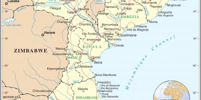 Sân bay trong Mozambique trên bản đồ