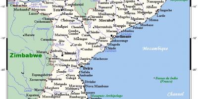 Bản đồ của Mozambique thành phố
